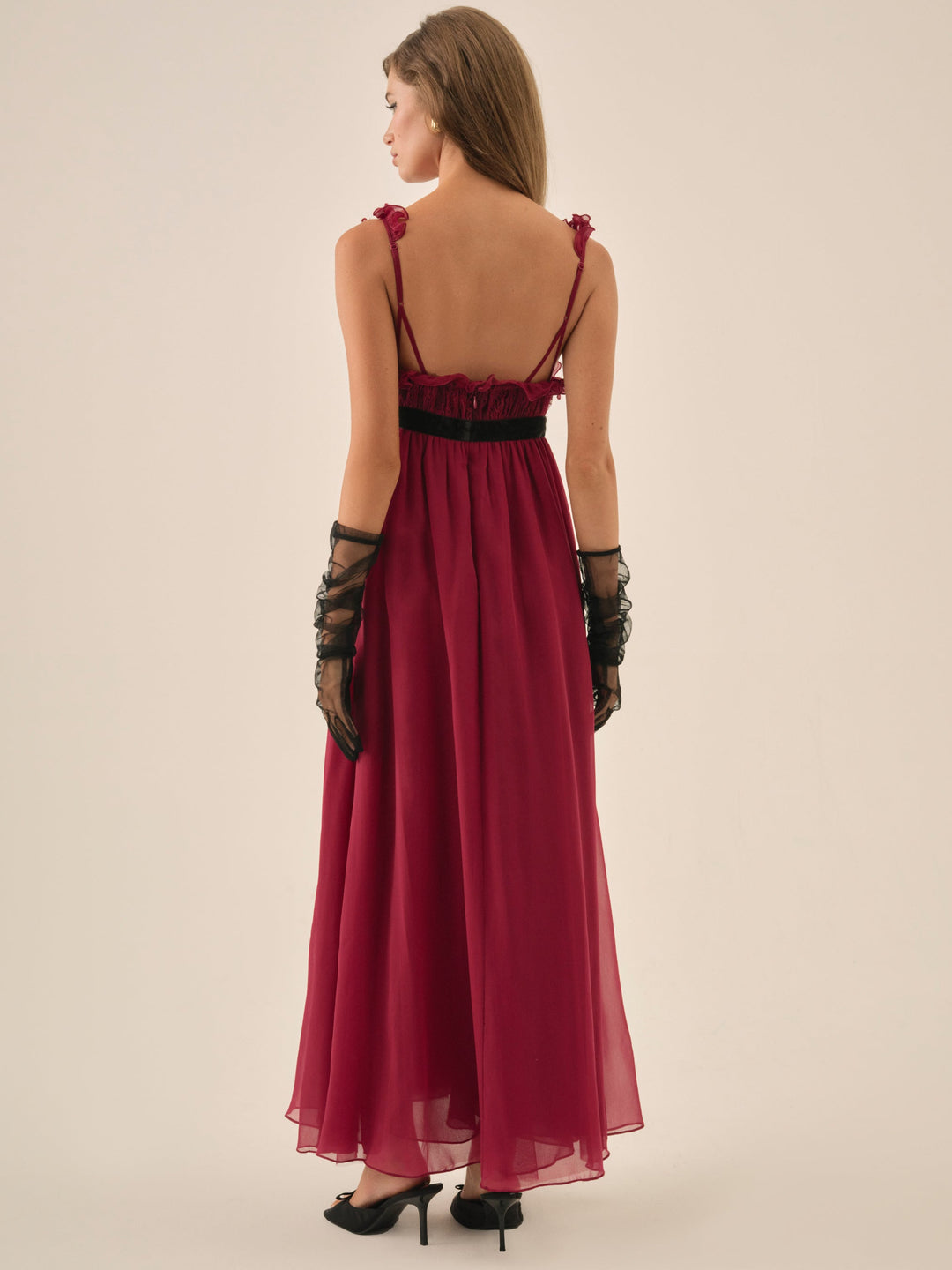 Claudine Chiffon Maxi Dress - Oxblood | For Love and Lemons