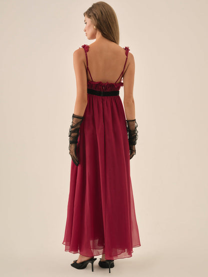 Claudine Chiffon Maxi Dress - Oxblood | For Love and Lemons