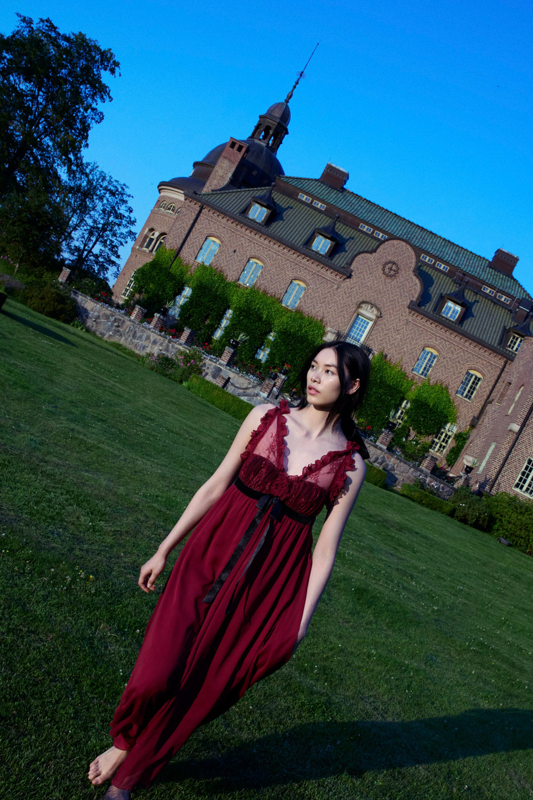 Claudine Chiffon Maxi Dress - Oxblood | For Love and Lemons