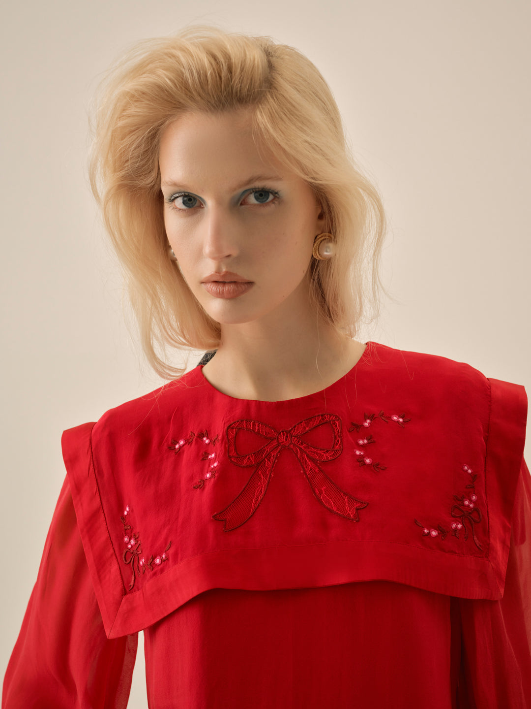 Betsy Bow Mini Dress - Red | For Love and Lemons