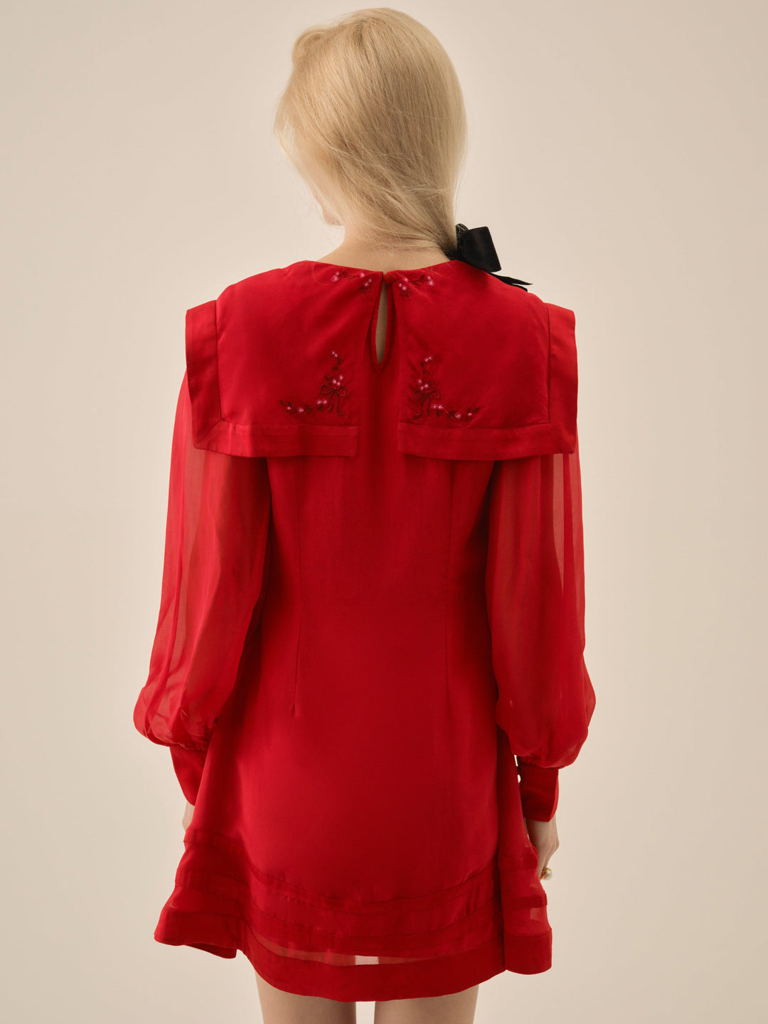 Betsy Bow Mini Dress - Red | For Love and Lemons