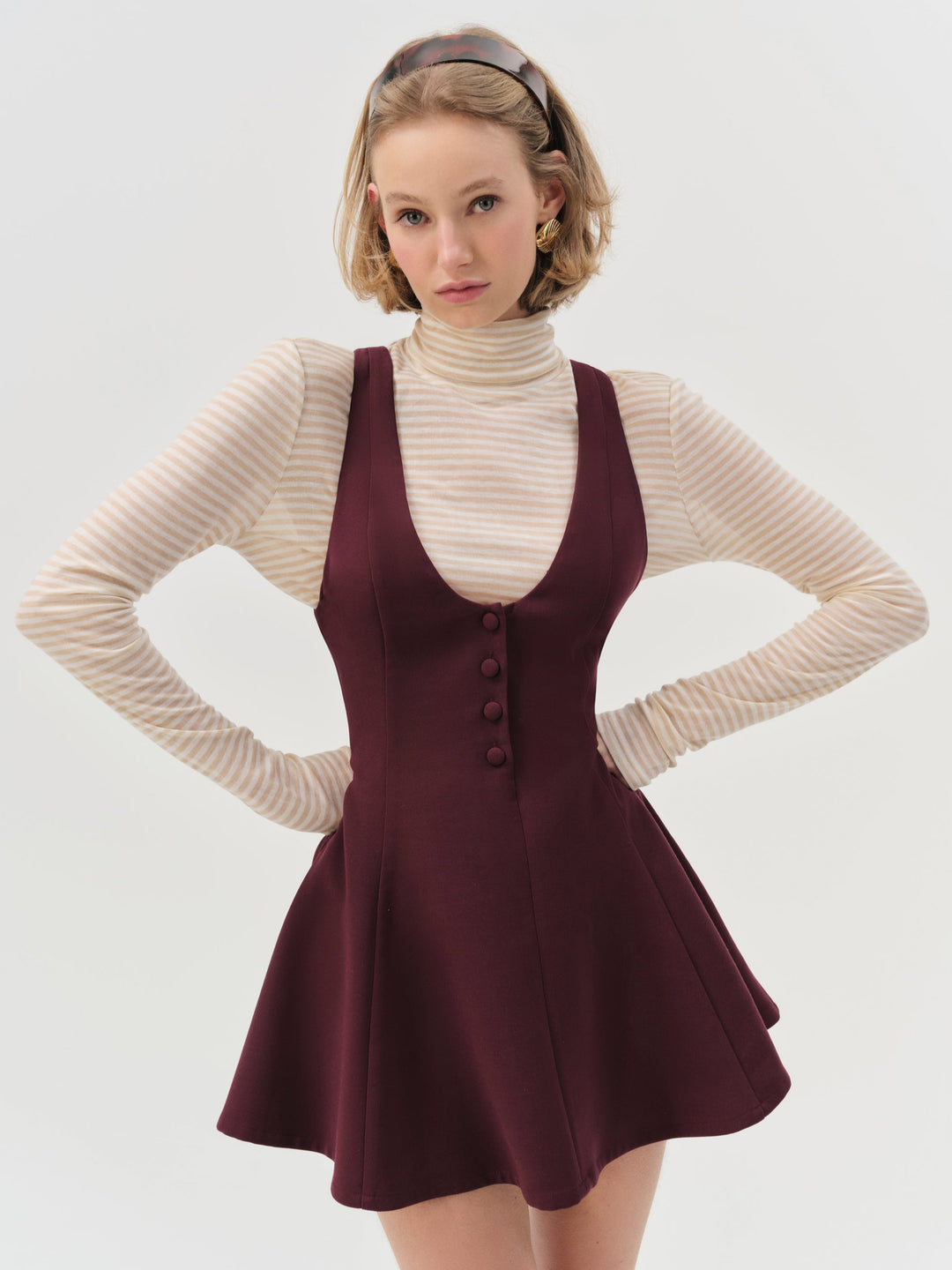 Selena Mini Dress - Burgundy | For Love and Lemons