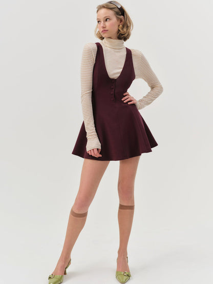 Selena Mini Dress - Burgundy | For Love and Lemons
