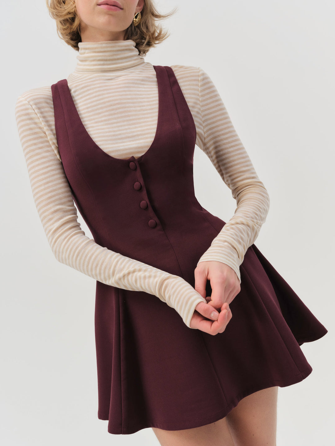 Selena Mini Dress - Burgundy | For Love and Lemons