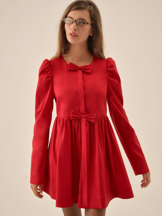 Lucia A-Line Mini Dress - Red | For Love and Lemons