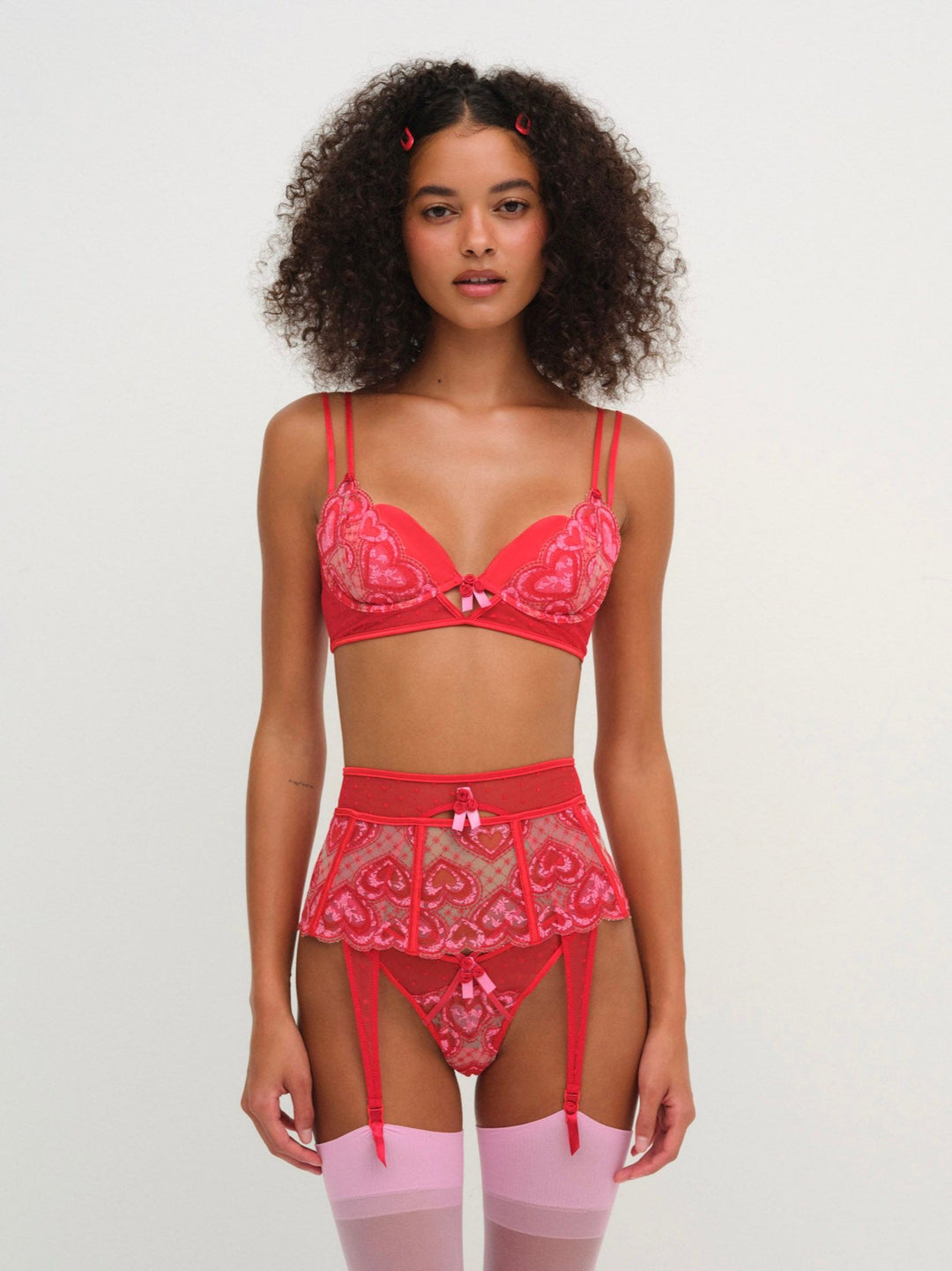 Heartbeat Garter Belt - Red | For Love and Lemons