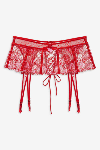 Heartbeat Garter Belt - Red | For Love and Lemons