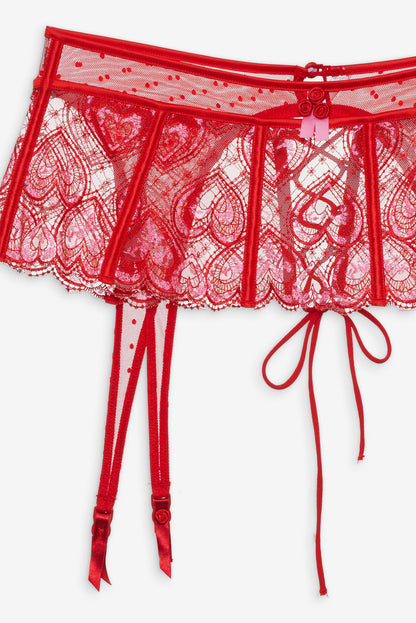 Heartbeat Garter Belt - Red | For Love and Lemons