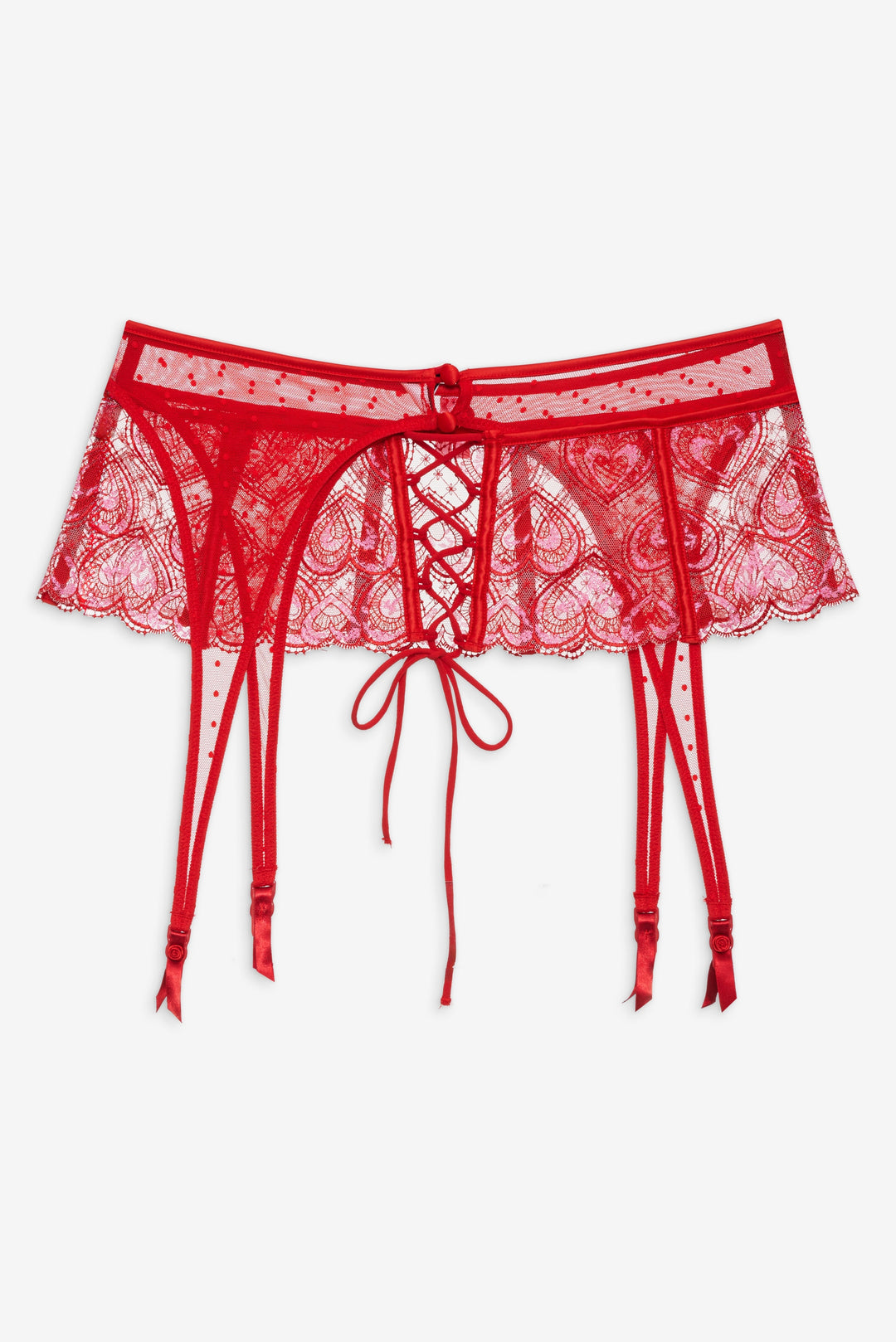 Heartbeat Garter Belt - Red | For Love and Lemons