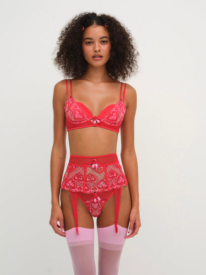 Heartbeat Underwire Bra - Red | For Love and Lemons