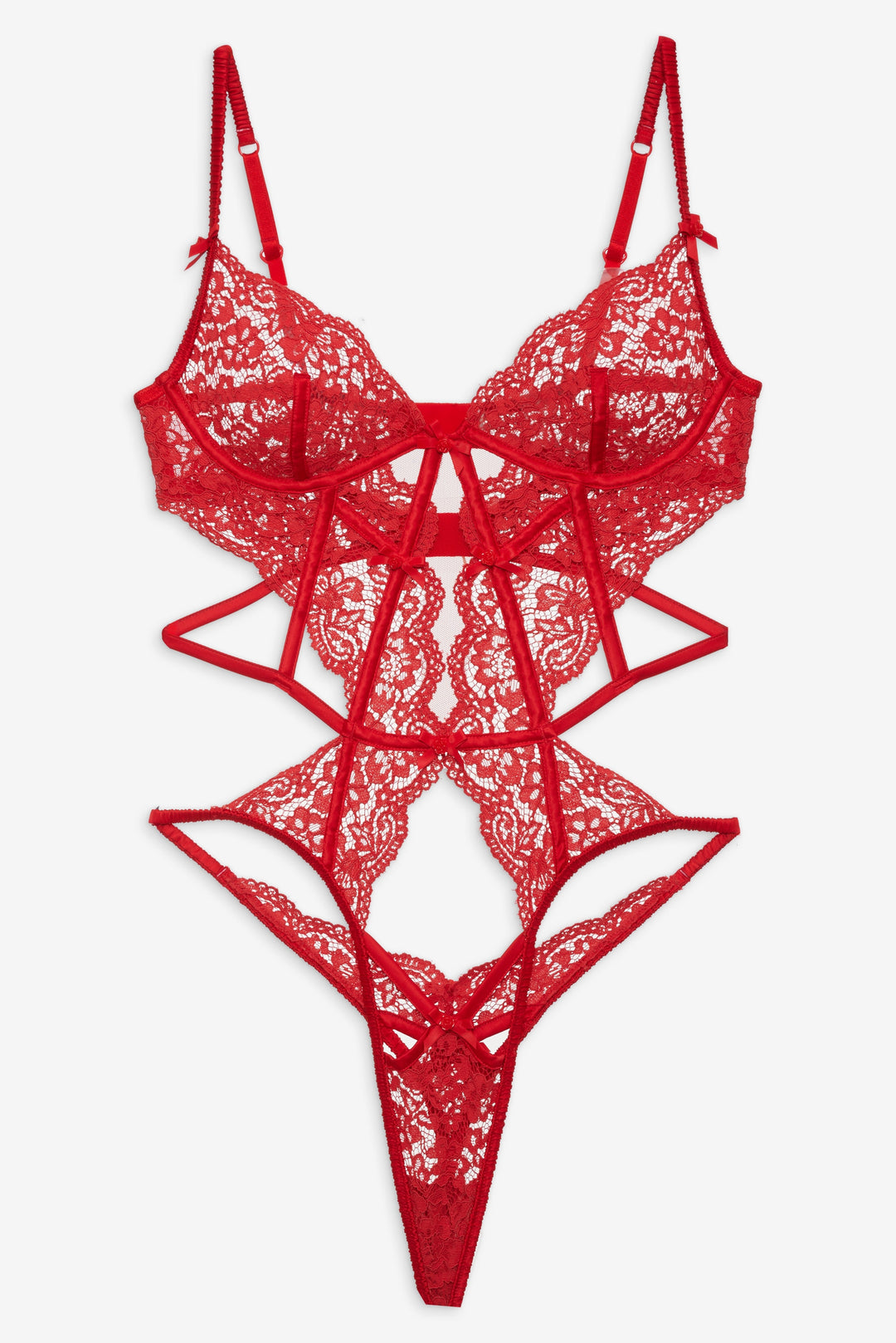 Creamsicle Lace Bodysuit - Red | For Love and Lemons