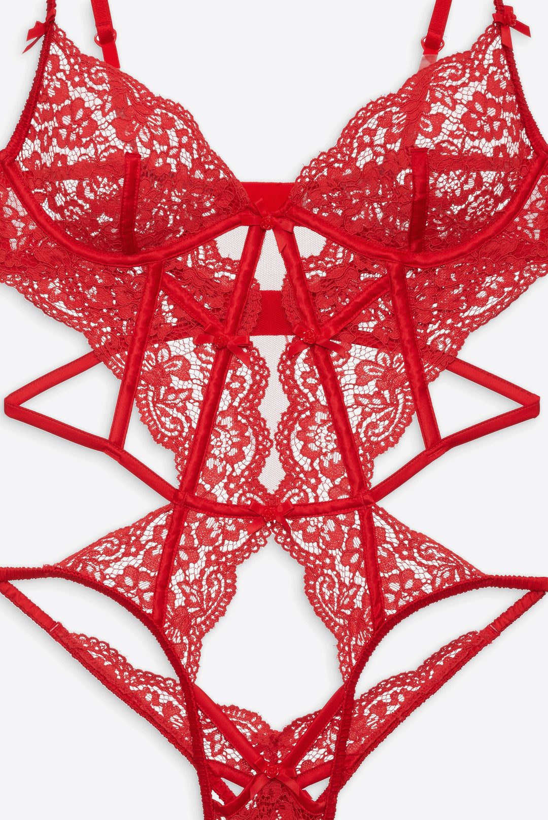 Creamsicle Lace Bodysuit - Red | For Love and Lemons