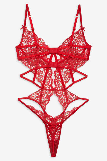 Creamsicle Lace Bodysuit - Red | For Love and Lemons