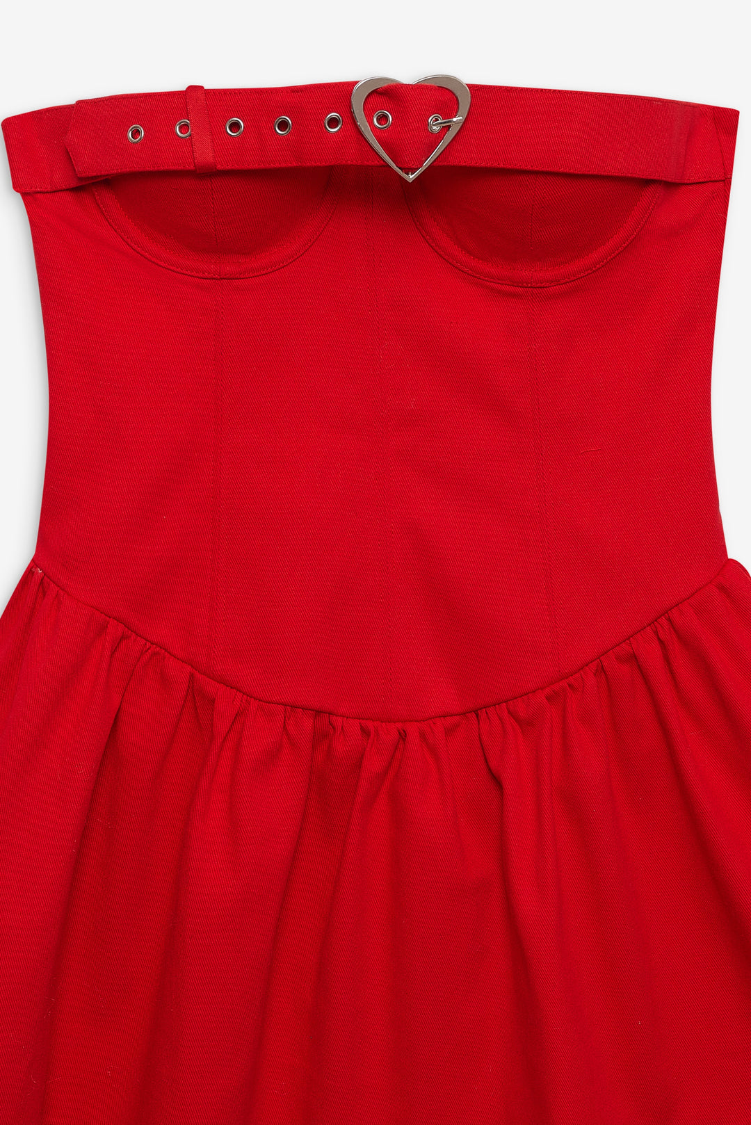 Lipstick Denim Mini Dress - Red | For Love and Lemons