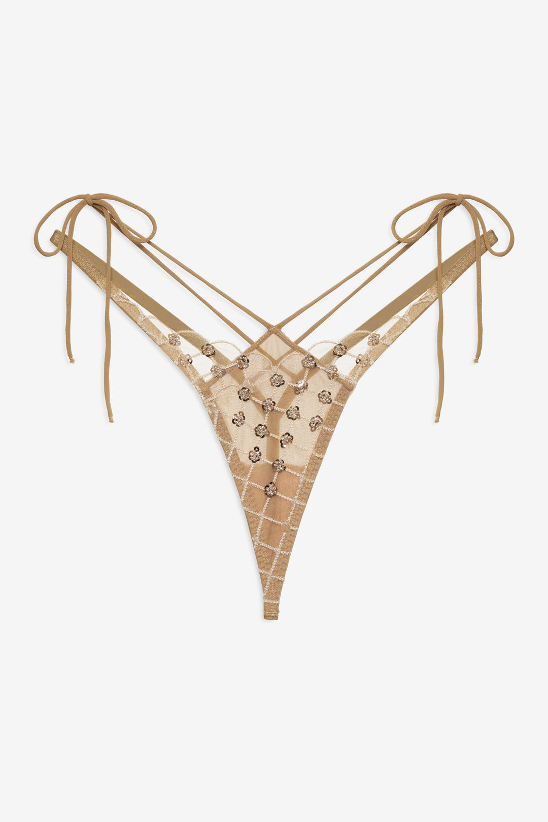 Dazzle Me Thong Panty - Gold | For Love and Lemons