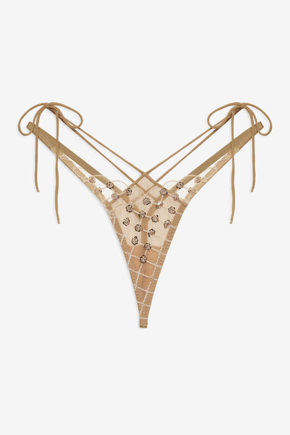 Dazzle Me Thong Panty - Gold | For Love and Lemons