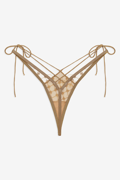 Dazzle Me Thong Panty - Gold | For Love and Lemons