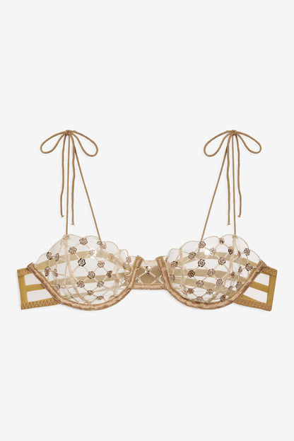 Dazzle Me Underwire Bra - Gold | For Love and Lemons