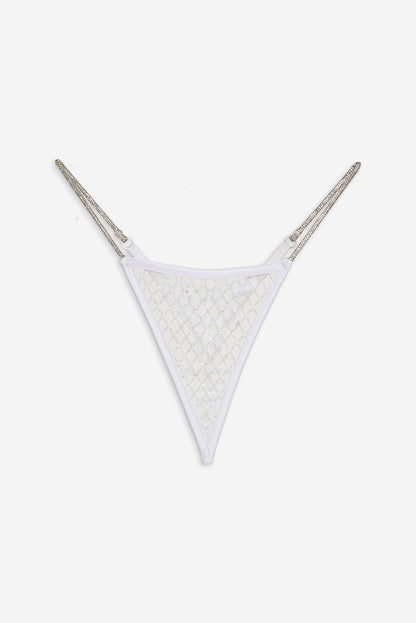 Glitter Thong Panty - White | For Love and Lemons