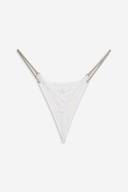 Glitter Thong Panty - White | For Love and Lemons