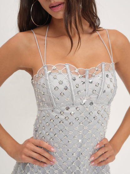 Dazzle Me Slip Dress - Silver | For Love and Lemons
