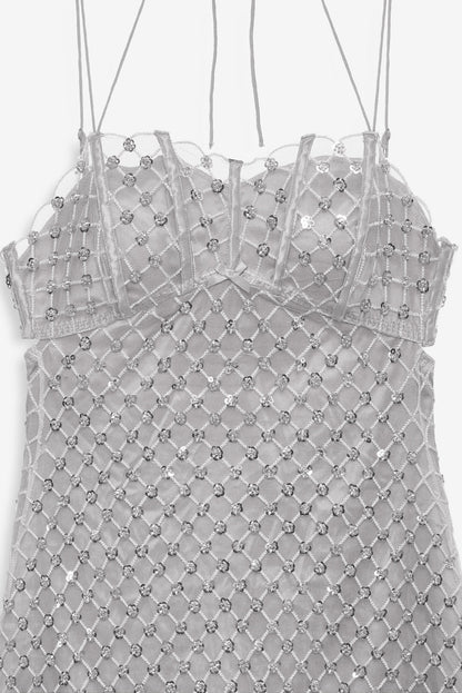 Dazzle Me Slip Dress - Silver | For Love and Lemons