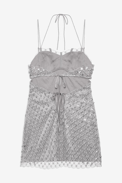 Dazzle Me Slip Dress - Silver | For Love and Lemons