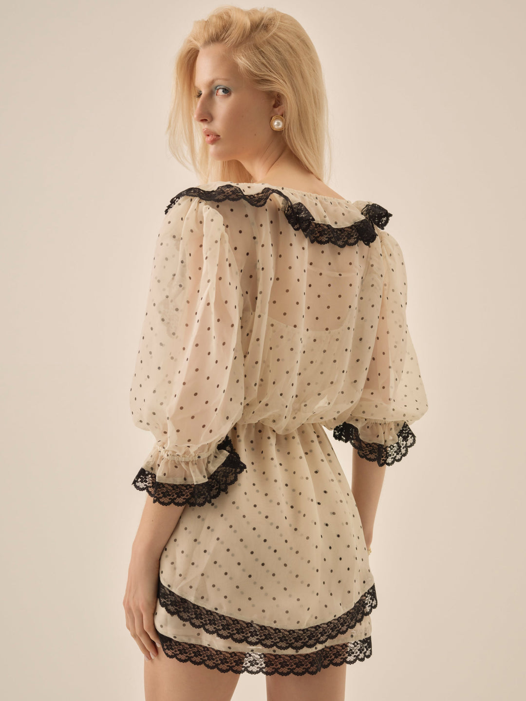 Dottie Dot Mini Dress - Cream | For Love and Lemons