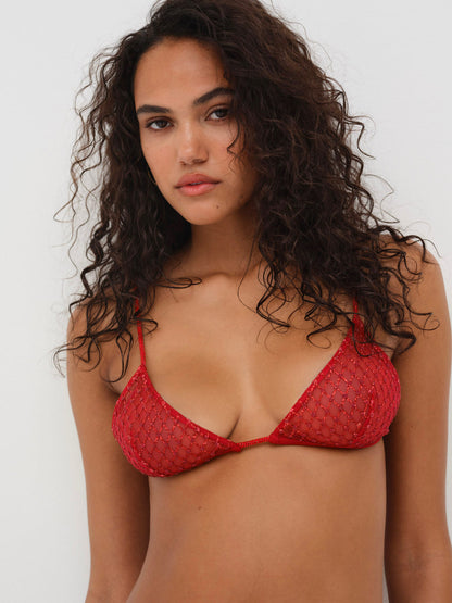 Glitter Bralette - Red | For Love and Lemons