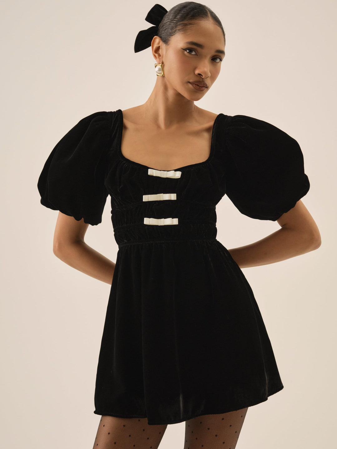 Marta Velvet Mini Dress - Black | For Love and Lemons