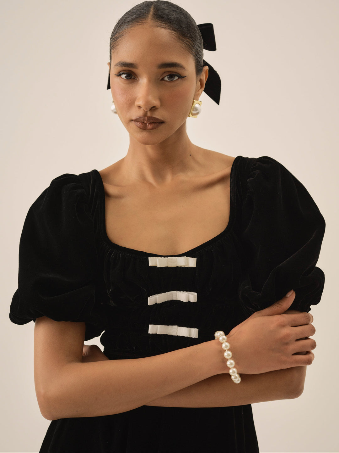 Marta Velvet Mini Dress - Black | For Love and Lemons