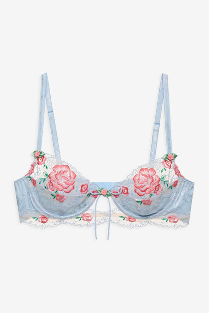 Vintage Rose Eyelet Bra - Blue | For Love and Lemons