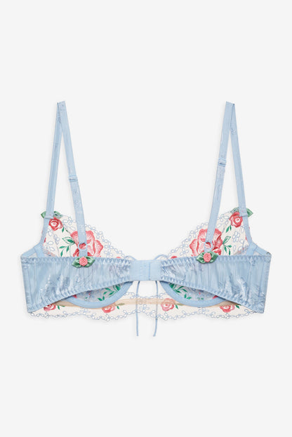 Vintage Rose Eyelet Bra - Blue | For Love and Lemons