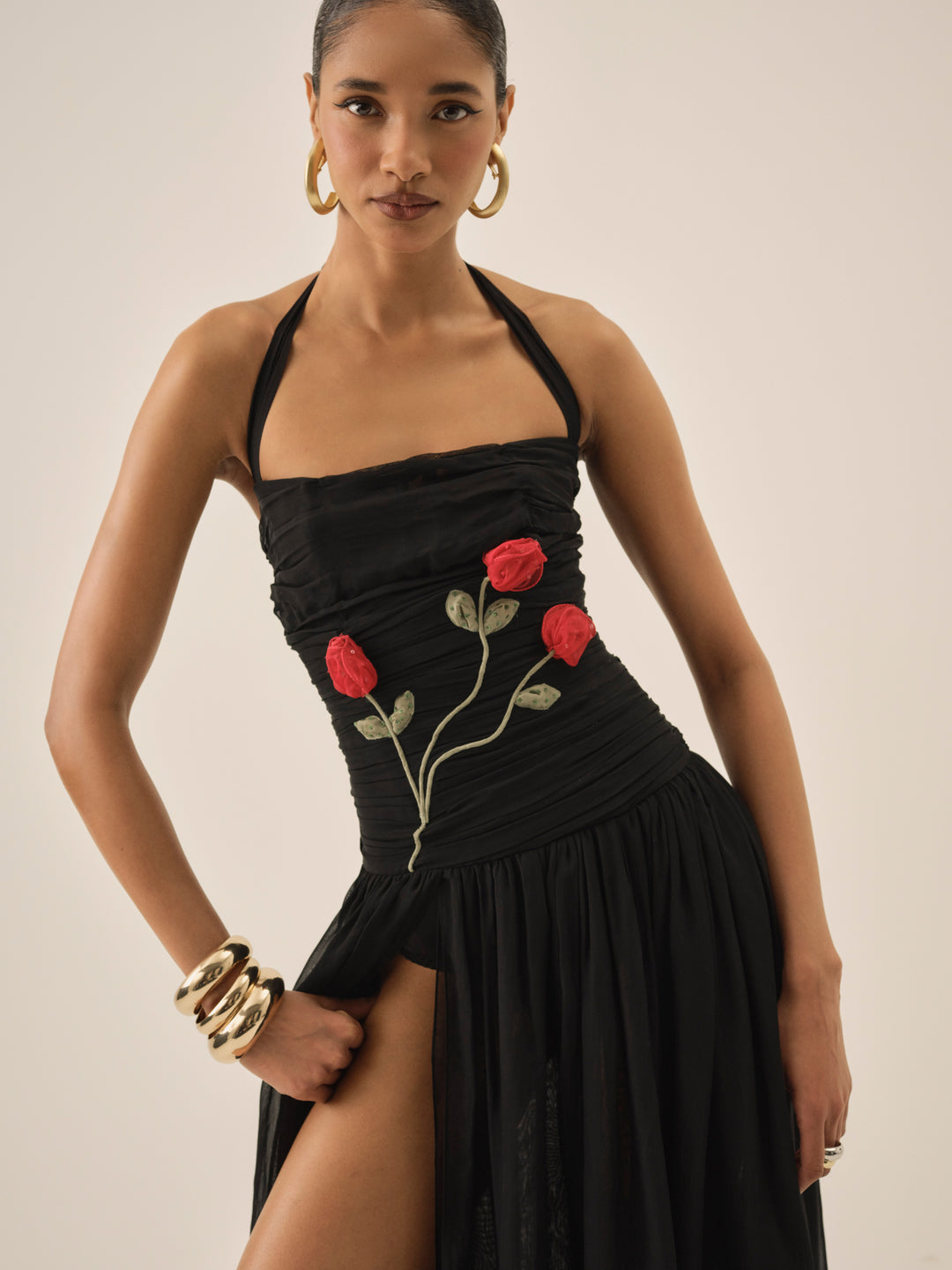 Ophelie Organza Maxi Dress - Black | For Love and Lemons