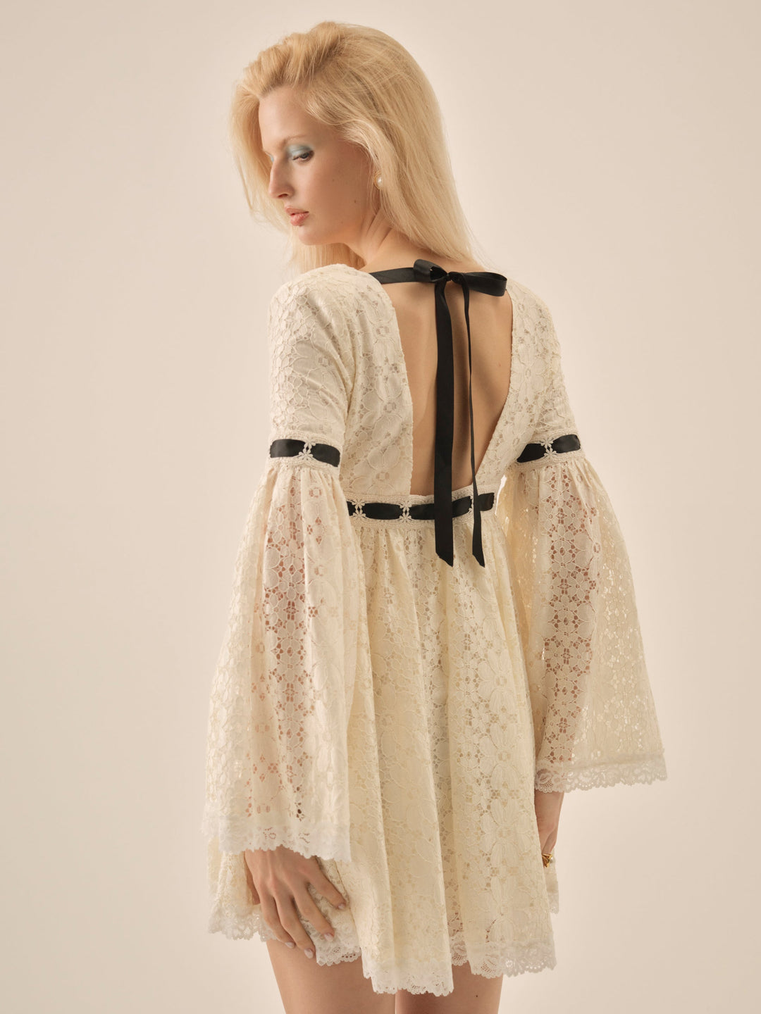 Creampuff Lace Mini Dress - Cream | For Love and Lemons