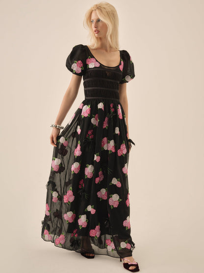 Midnight Garden Maxi Dress - Black | For Love and Lemons