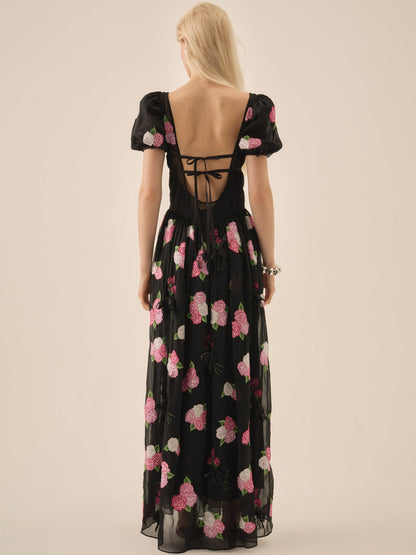 Midnight Garden Maxi Dress - Black | For Love and Lemons