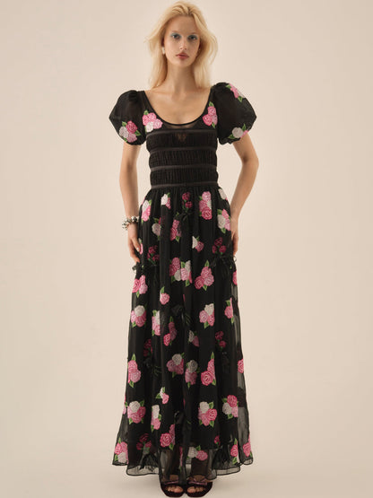 Midnight Garden Maxi Dress - Black | For Love and Lemons