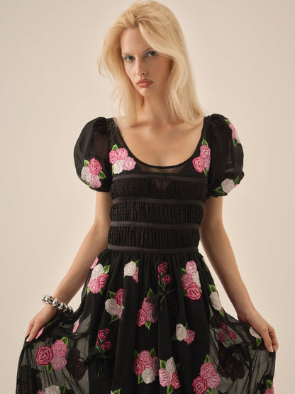 Midnight Garden Maxi Dress - Black | For Love and Lemons