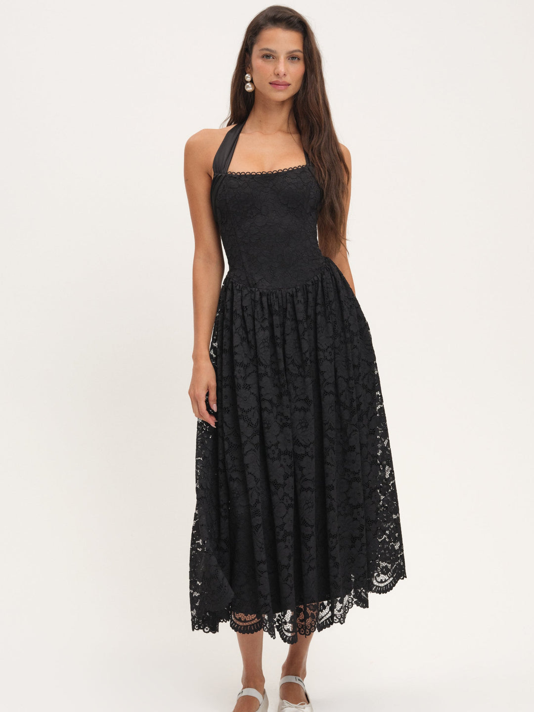Lakeside Midi Dress - Black | For Love and Lemons