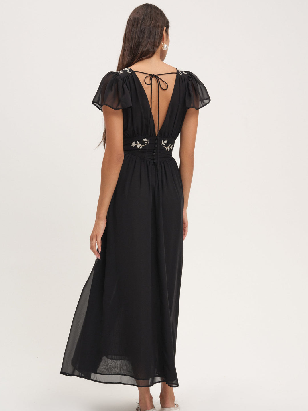 Emmie Chiffon Maxi Dress - Black | For Love and Lemons