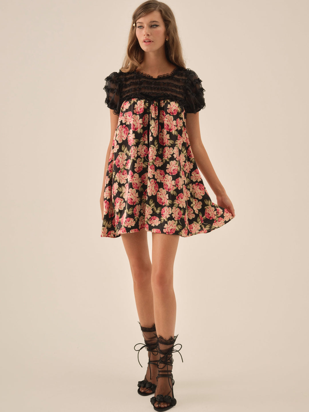 Belmond Floral Mini Dress - Black | For Love and Lemons