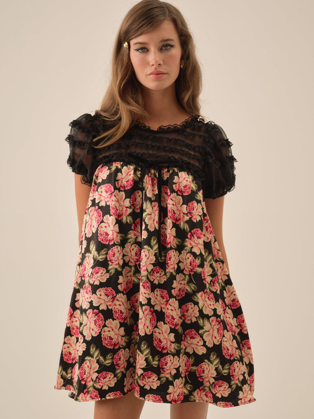 Belmond Floral Mini Dress - Black | For Love and Lemons