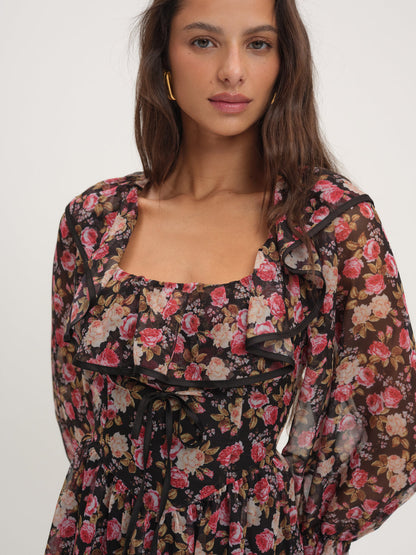 Amara Mini Dress - Black | For Love and Lemons
