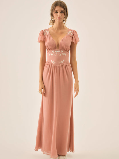 Emmie Chiffon Maxi Dress - Mauve | For Love and Lemons