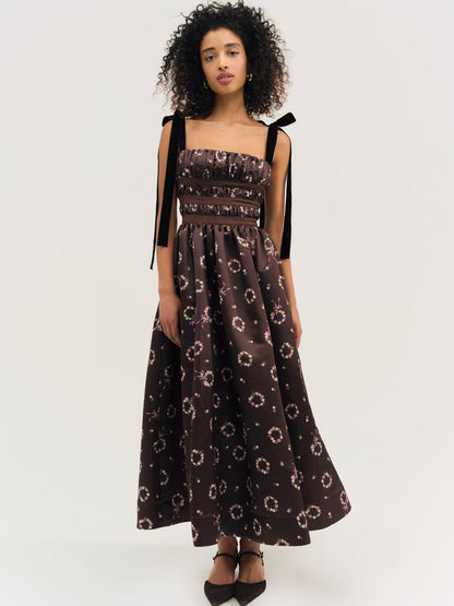 Kendra Midi Dress - Brown | For Love and Lemons