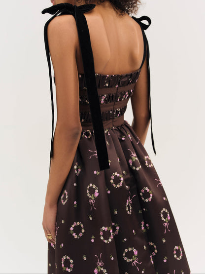 Kendra Midi Dress - Brown | For Love and Lemons