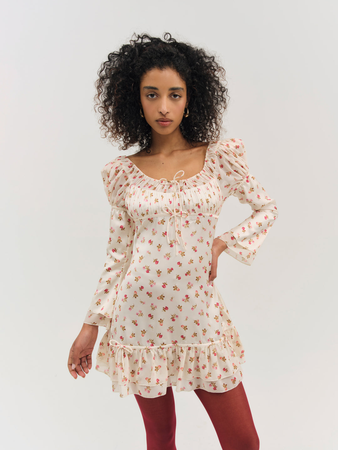 Adahlia Floral Mini Dress - Cream | For Love and Lemons