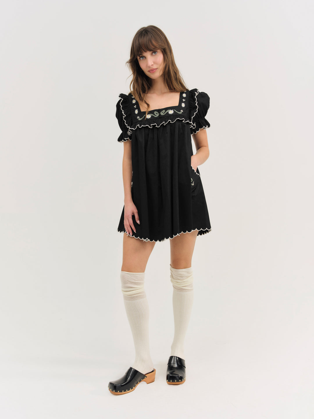 Tea Time Babydoll Dress - Black | For Love and Lemons