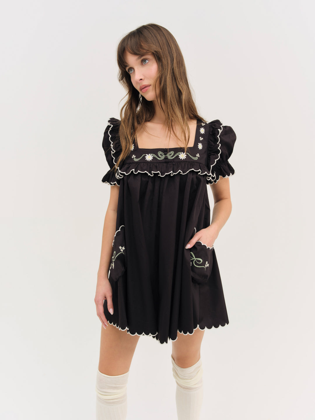 Tea Time Babydoll Dress - Black | For Love and Lemons
